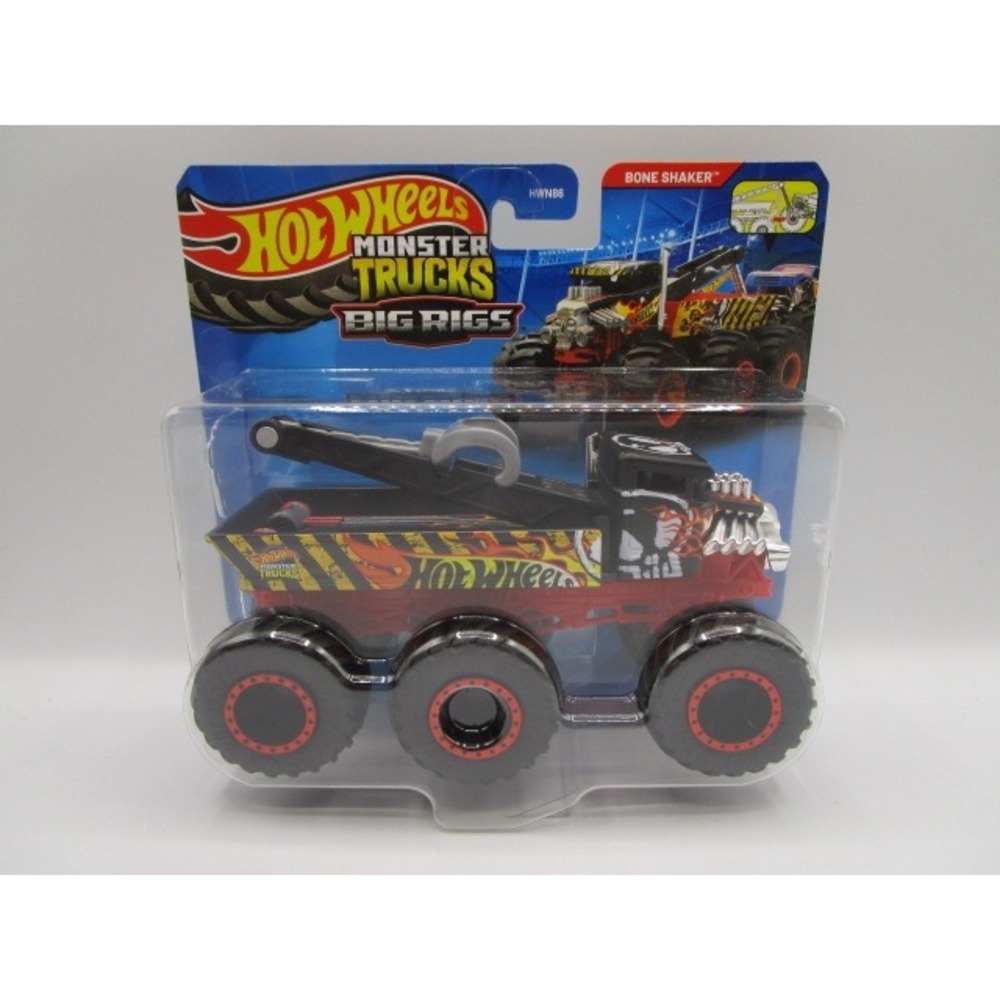 Hot Wheels Monster Trucks Big Rigs Bone Shaker Die-Cast Hauler Black